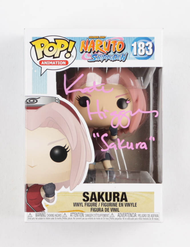 Kate Higgins Signed "Naruto Shippuden" #183 Sakura Funko Pop! Vinyl Figure Inscribed "Sakura" (Beckett) at PristineAuction.com Kate Higgins Signed "Naruto Shippuden" #183 Sakura Funko Pop! Vinyl Figure Inscribed "Sakura" (Beckett) at PristineAuction.com
