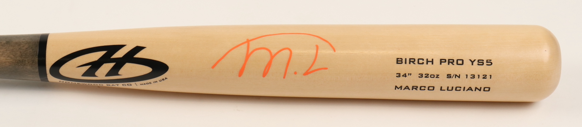 Marco Luciano Signed Homewood Bat Company Player Model Baseball Bat (JSA) at PristineAuction.com Marco Luciano Signed Homewood Bat Company Player Model Baseball Bat (JSA) at PristineAuction.com