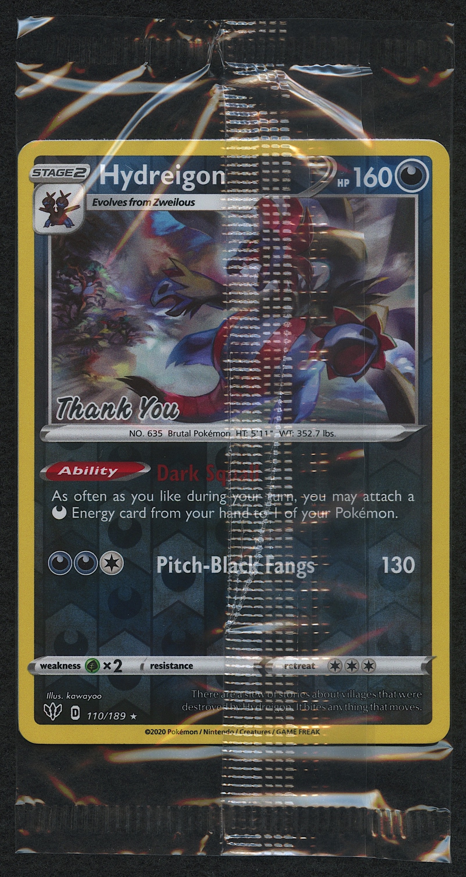 Pokemon TCG Hydreigon 110/189 Reverse Foil Promo (Sealed) at PristineAuction.com Pokemon TCG Hydreigon 110/189 Reverse Foil Promo (Sealed) at PristineAuction.com