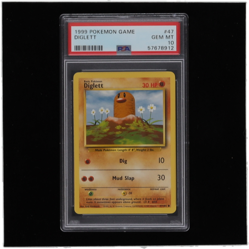 Diglett 1999 Pokemon Base Unlimited #47 (PSA 10) at PristineAuction.com Diglett 1999 Pokemon Base Unlimited #47 (PSA 10) at PristineAuction.com