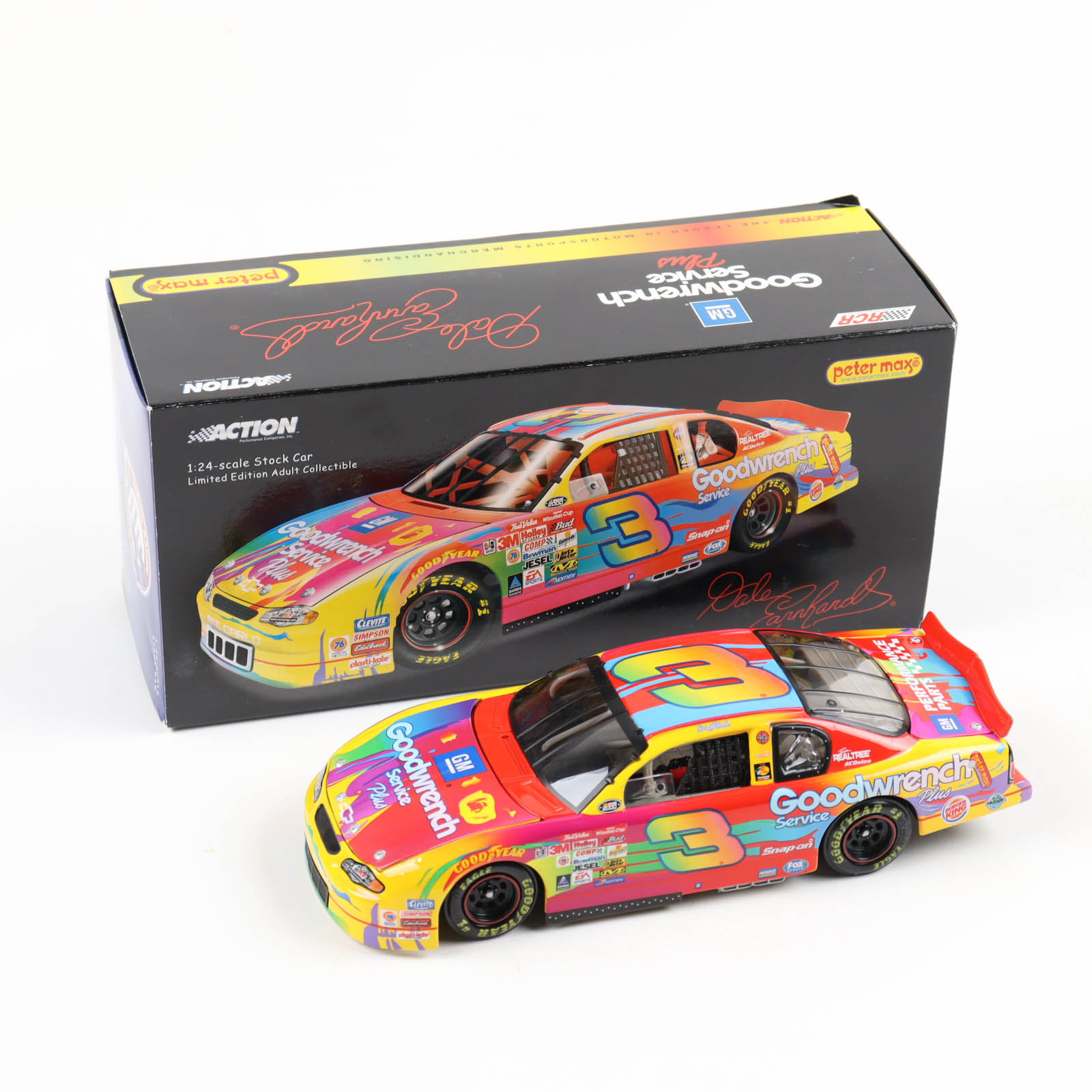 Dale Earnhardt LE #3 GM Goodwrench Service Plus Peter Max 2000 Monte Carlo 1:24 Diecast Car at PristineAuction.com Dale Earnhardt LE #3 GM Goodwrench Service Plus Peter Max 2000 Monte Carlo 1:24 Diecast Car at PristineAuction.com