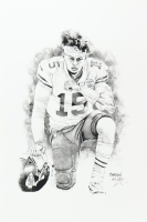 "Patrick Mahomes" Chiefs LE 12x18 Lithograph By Brian Barton #/250 (PA) at PristineAuction.com
