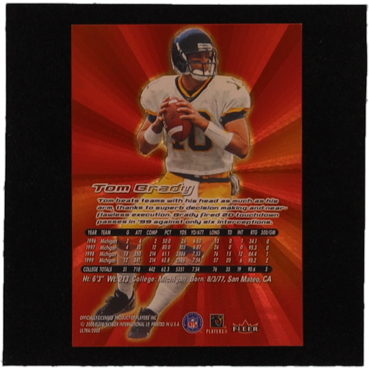 Tom Brady 2000 Fleer Ultra Gold Refractor Trading Card RC at PristineAuction.com Tom Brady 2000 Fleer Ultra Gold Refractor Trading Card RC at PristineAuction.com