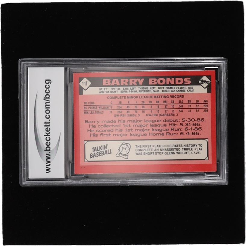Barry Bonds 1986 Topps Traded #11T XRC (BCCG 10) at PristineAuction.com Barry Bonds 1986 Topps Traded #11T XRC (BCCG 10) at PristineAuction.com