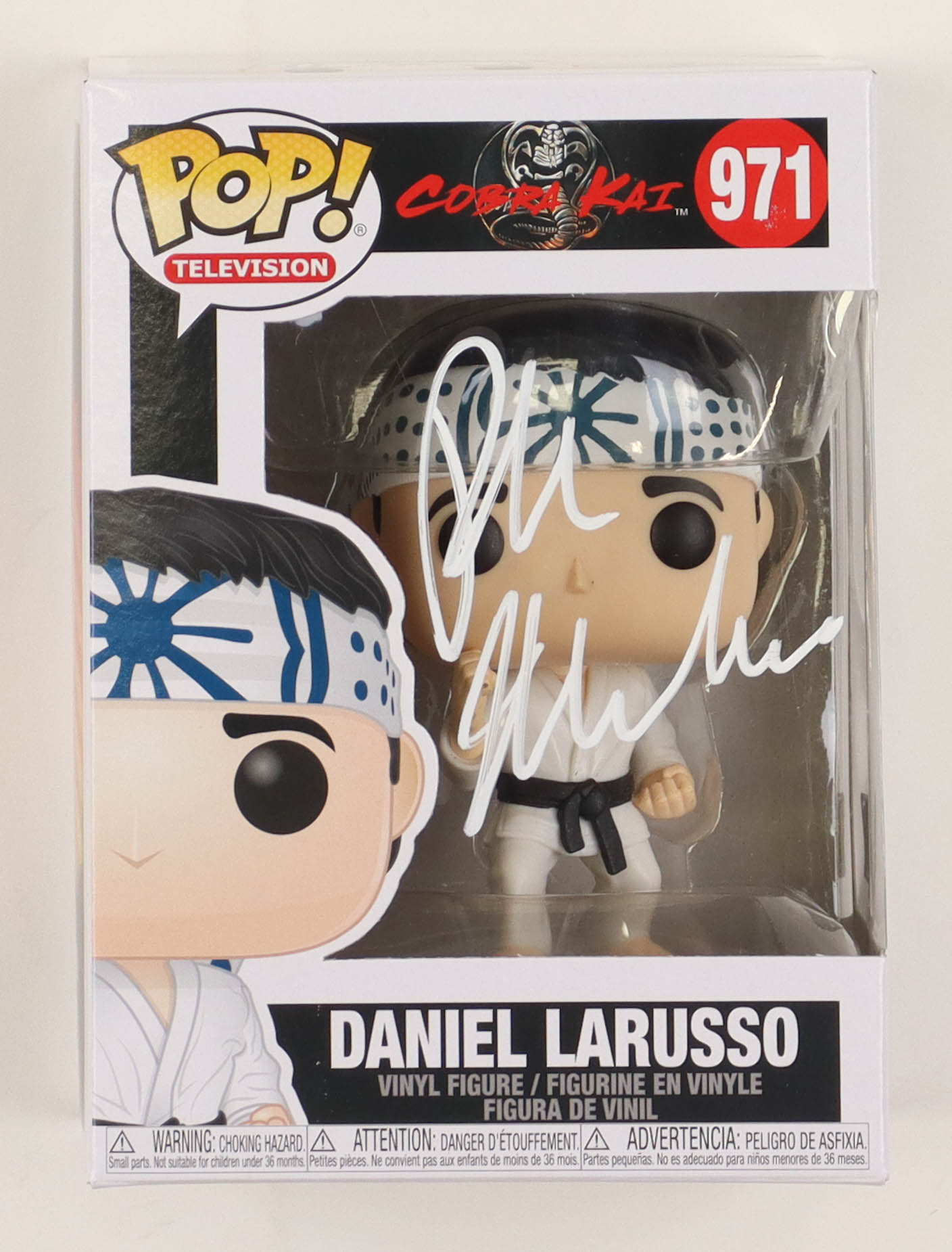 Ralph Macchio Signed "Cobra Kai" #971 Daniel LaRusso Funko Pop! Vinyl Figure (Beckett) at PristineAuction.com Ralph Macchio Signed "Cobra Kai" #971 Daniel LaRusso Funko Pop! Vinyl Figure (Beckett) at PristineAuction.com