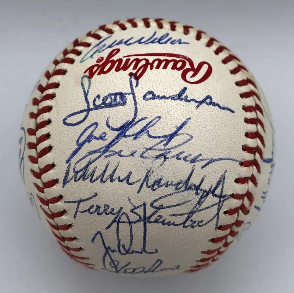 1990 Athletics World Series Logo Baseball Team-Signed by (33) with Tony La Russa, Mark McGwire, Jose Canseco, Rickey Henderson (Beckett) at PristineAuction.com 1990 Athletics World Series Logo Baseball Team-Signed by (33) with Tony La Russa, Mark McGwire, Jose Canseco, Rickey Henderson (Beckett) at PristineAuction.com