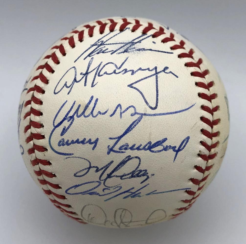 1990 Athletics World Series Logo Baseball Team-Signed by (33) with Tony La Russa, Mark McGwire, Jose Canseco, Rickey Henderson (Beckett) at PristineAuction.com 1990 Athletics World Series Logo Baseball Team-Signed by (33) with Tony La Russa, Mark McGwire, Jose Canseco, Rickey Henderson (Beckett) at PristineAuction.com