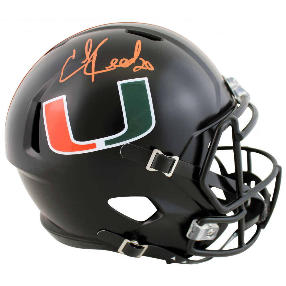 Ed Reed Signed Miami Hurricanes Full-Size Speed Helmet (Beckett ...