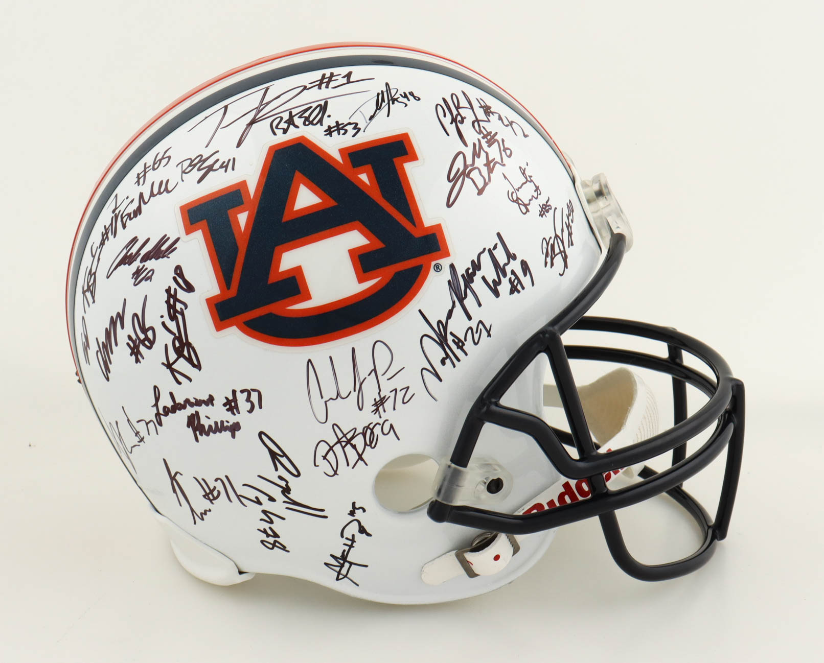 2010 Auburn Tigers Full-Size Helmet Team-Signed by (49) with Cam Newton, Michael Dyer, Travante Stallworth, Andre Harris with Display Case (JSA) at PristineAuction.com 2010 Auburn Tigers Full-Size Helmet Team-Signed by (49) with Cam Newton, Michael Dyer, Travante Stallworth, Andre Harris with Display Case (JSA) at PristineAuction.com