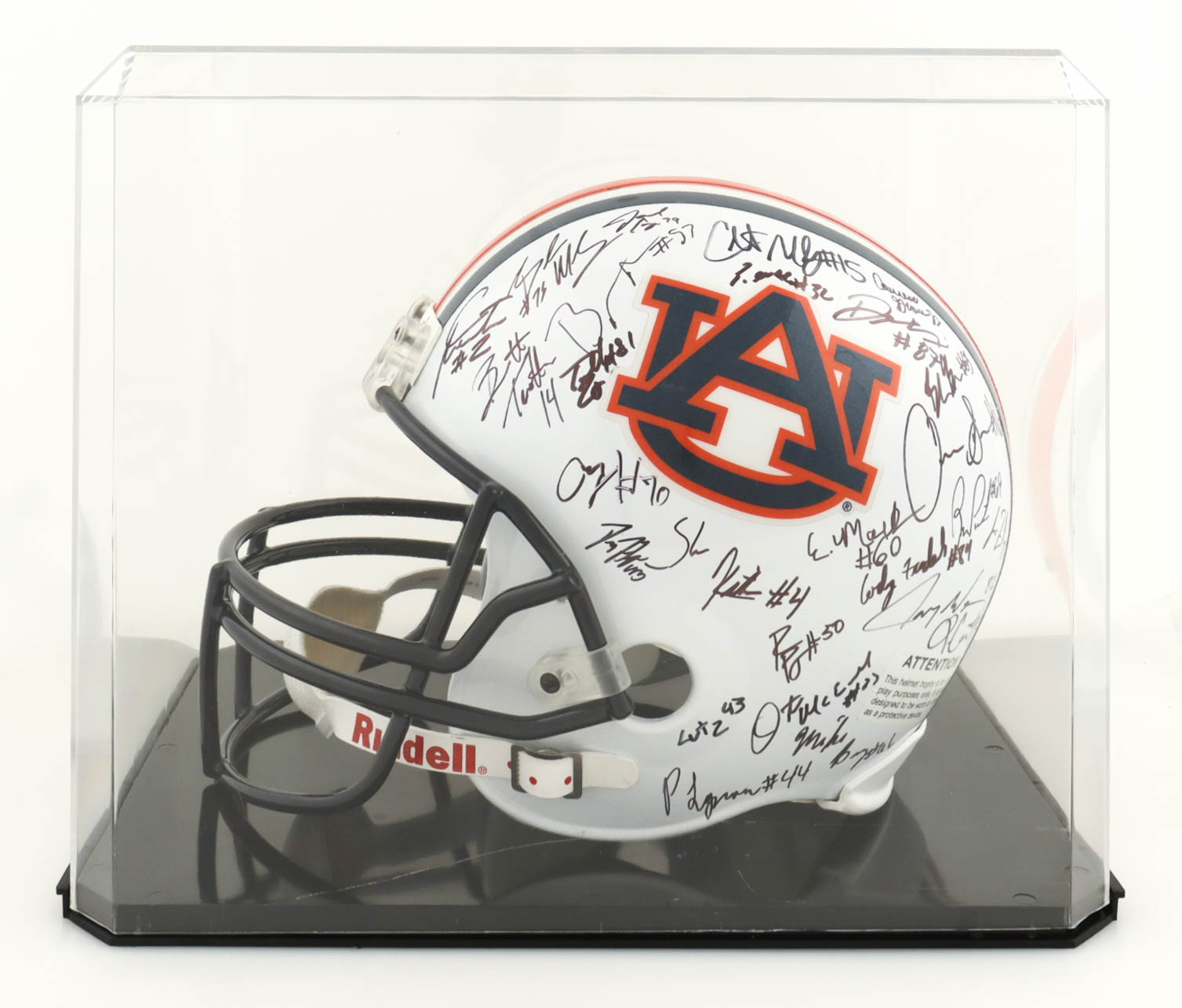 2010 Auburn Tigers Full-Size Helmet Team-Signed by (49) with Cam Newton, Michael Dyer, Travante Stallworth, Andre Harris with Display Case (JSA) at PristineAuction.com 2010 Auburn Tigers Full-Size Helmet Team-Signed by (49) with Cam Newton, Michael Dyer, Travante Stallworth, Andre Harris with Display Case (JSA) at PristineAuction.com