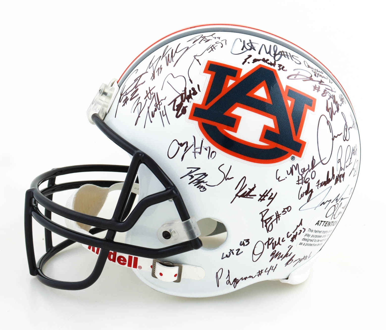 2010 Auburn Tigers Full-Size Helmet Team-Signed by (49) with Cam Newton, Michael Dyer, Travante Stallworth, Andre Harris with Display Case (JSA) at PristineAuction.com 2010 Auburn Tigers Full-Size Helmet Team-Signed by (49) with Cam Newton, Michael Dyer, Travante Stallworth, Andre Harris with Display Case (JSA) at PristineAuction.com