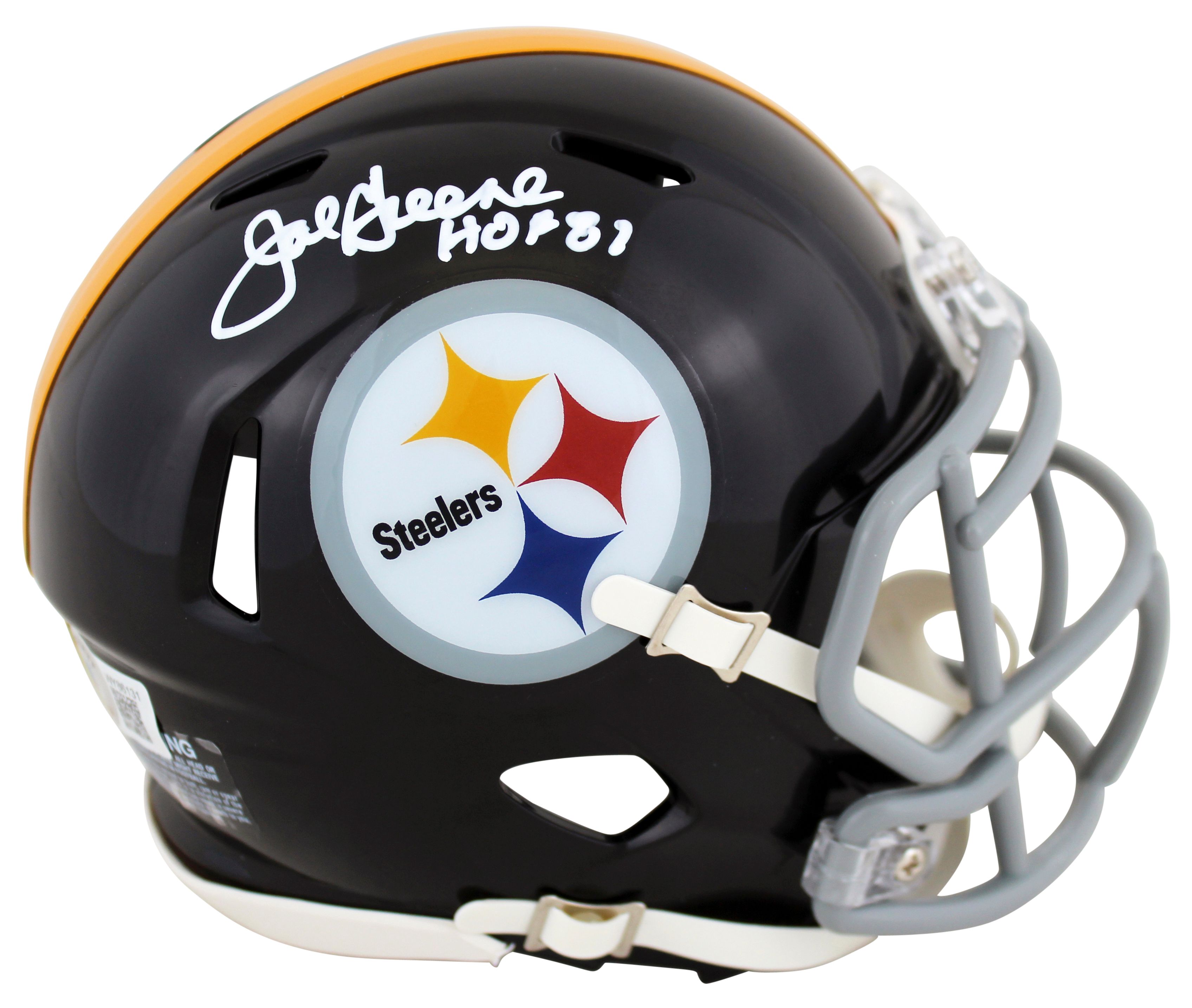 Joe Greene Signed Steelers Speed Mini Helmet Inscribed "HOF 87" (Beckett) at PristineAuction.com Joe Greene Signed Steelers Speed Mini Helmet Inscribed "HOF 87" (Beckett) at PristineAuction.com