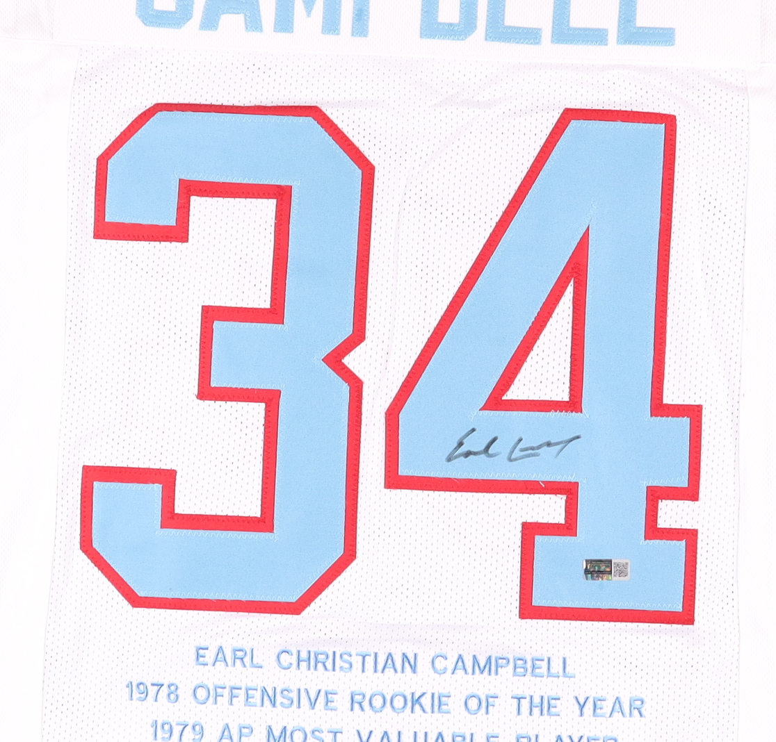Earl Campbell Signed Career Highlight Stat Jersey (Timeless Authentic) at PristineAuction.com Earl Campbell Signed Career Highlight Stat Jersey (Timeless Authentic) at PristineAuction.com
