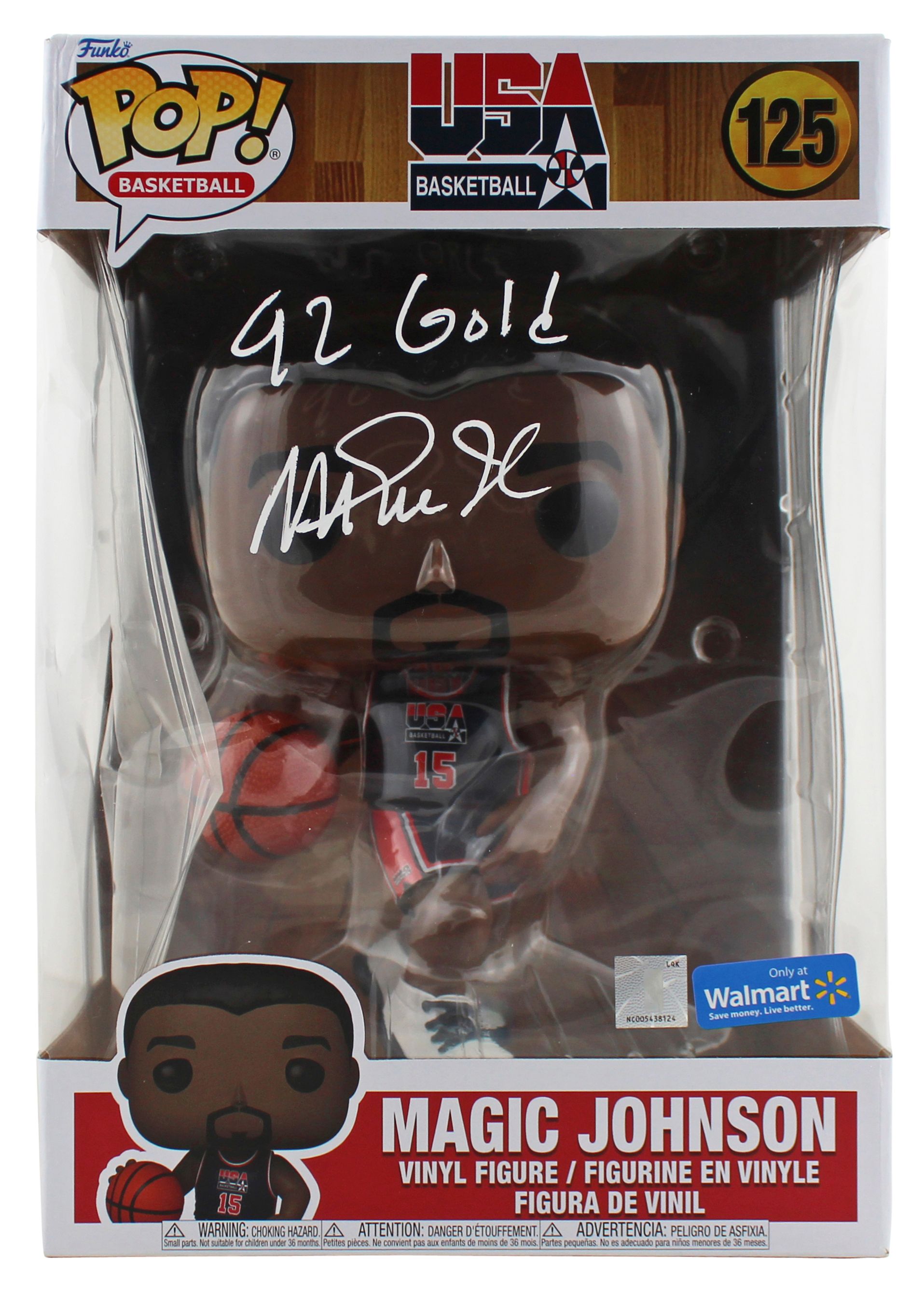 Magic Johnson Signed USA Basketball #125 Funko Pop! Vinyl Figure Inscribed "92 Gold" (Beckett) at PristineAuction.com Magic Johnson Signed USA Basketball #125 Funko Pop! Vinyl Figure Inscribed "92 Gold" (Beckett) at PristineAuction.com