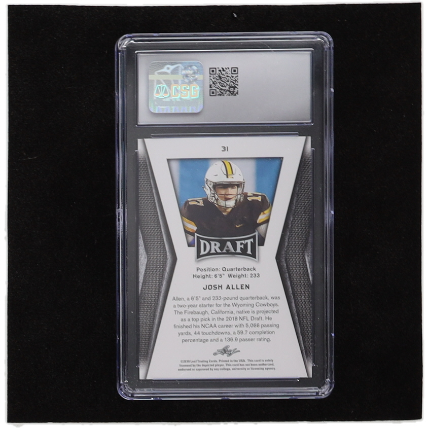 Josh Allen 2018 Leaf Draft Gold #31 RC (CSG 10) at PristineAuction.com Josh Allen 2018 Leaf Draft Gold #31 RC (CSG 10) at PristineAuction.com