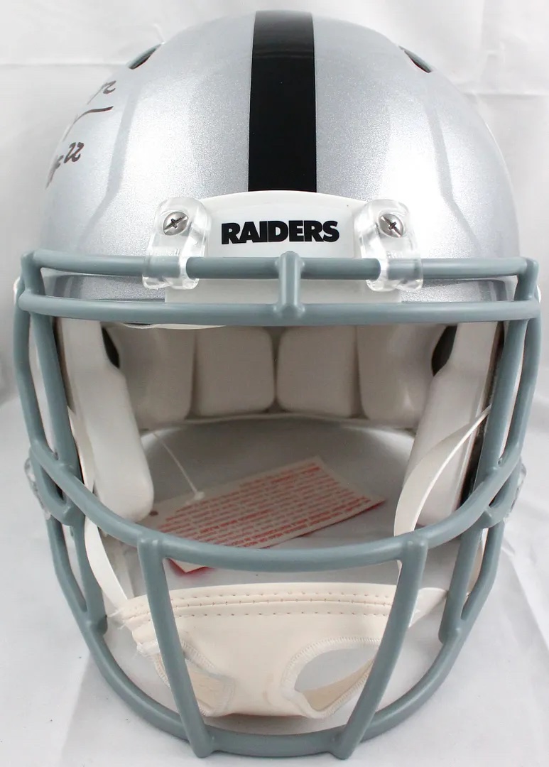 Richard Seymour Signed Raiders Full-Size Authentic On-Field Speed Helmet Inscribed "HOF 22" (Beckett) at PristineAuction.com Richard Seymour Signed Raiders Full-Size Authentic On-Field Speed Helmet Inscribed "HOF 22" (Beckett) at PristineAuction.com