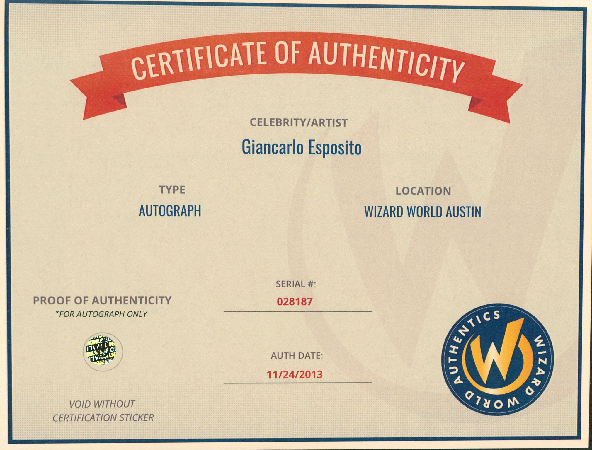 Giancarlo Esposito Signed "Once Upon A Time" 8x10 Photo (Wizard World) at PristineAuction.com Giancarlo Esposito Signed "Once Upon A Time" 8x10 Photo (Wizard World) at PristineAuction.com