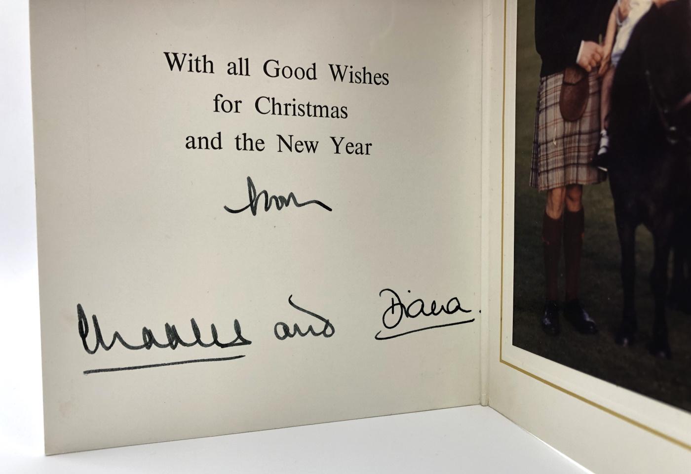 Princess Diana Spencer & Prince Charles Signed Buckingham Palace Christmas Card Inscribed "From" with Original Envelope (Beckett) at PristineAuction.com Princess Diana Spencer & Prince Charles Signed Buckingham Palace Christmas Card Inscribed "From" with Original Envelope (Beckett) at PristineAuction.com