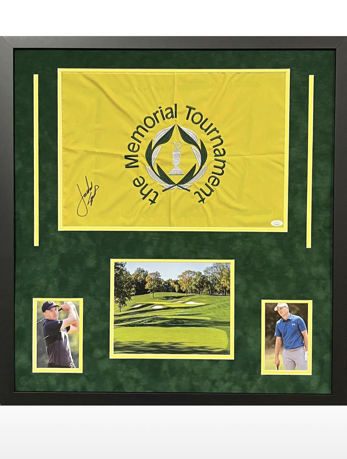Jordan Spieth Signed Memorial Tournament Custom Framed Pin Flag Display (JSA) at PristineAuction.com Jordan Spieth Signed Memorial Tournament Custom Framed Pin Flag Display (JSA) at PristineAuction.com