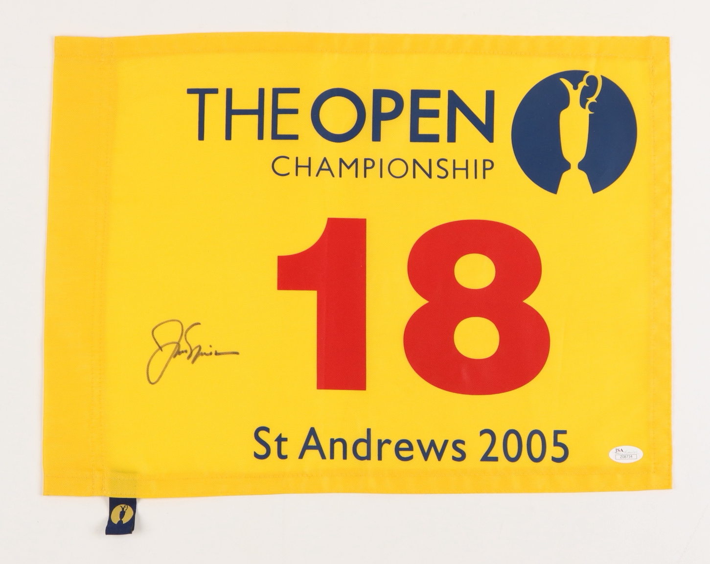 Jack Nicklaus Signed 2005 The Open Championship St. Andrews Golf Pin Flag (JSA) at PristineAuction.com Jack Nicklaus Signed 2005 The Open Championship St. Andrews Golf Pin Flag (JSA) at PristineAuction.com