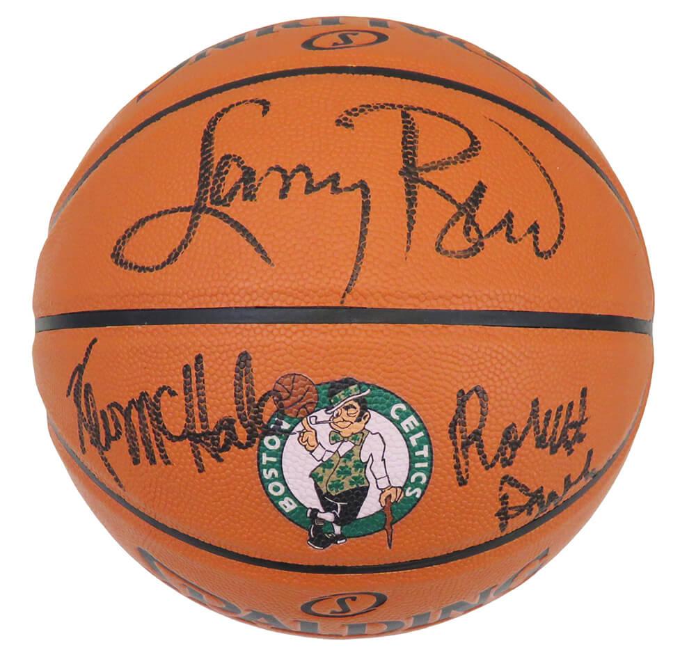 Larry Bird, Kevin McHale & Robert Parish Signed Celtics Logo NBA Basketball (Schwartz) at PristineAuction.com Larry Bird, Kevin McHale & Robert Parish Signed Celtics Logo NBA Basketball (Schwartz) at PristineAuction.com