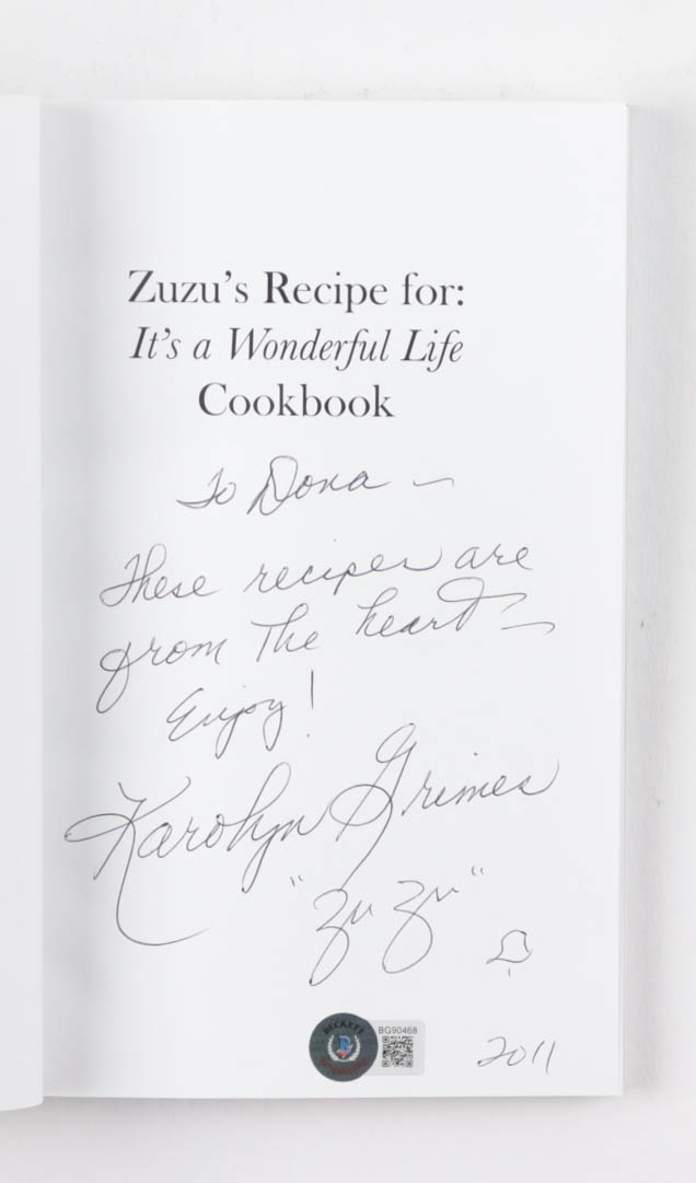 Karolyn Grimes Signed "It's A Wonderful Life Cookbook" Paperback Book With Extensive Inscription (Beckett) at PristineAuction.com Karolyn Grimes Signed "It's A Wonderful Life Cookbook" Paperback Book With Extensive Inscription (Beckett) at PristineAuction.com