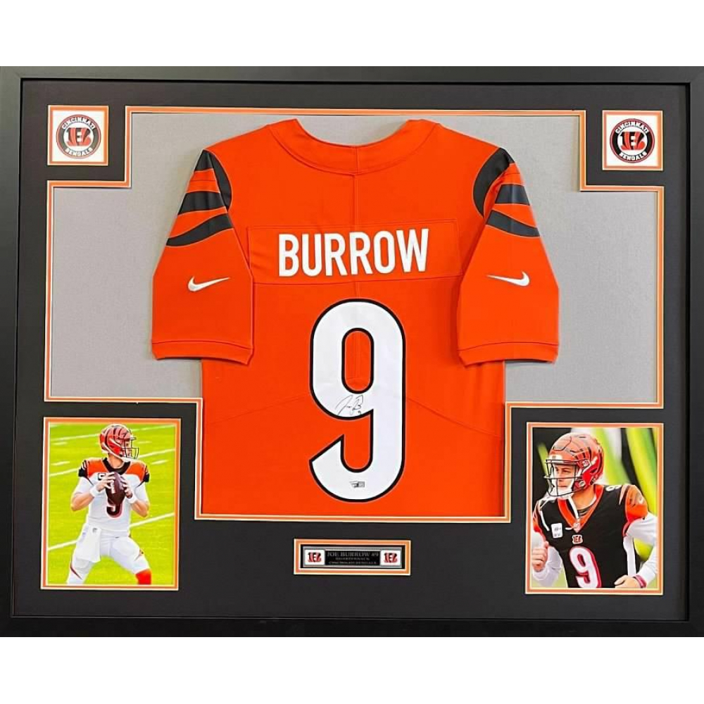 Joe Burrow Signed Custom Framed Bengals Jersey Display (Fanatics
