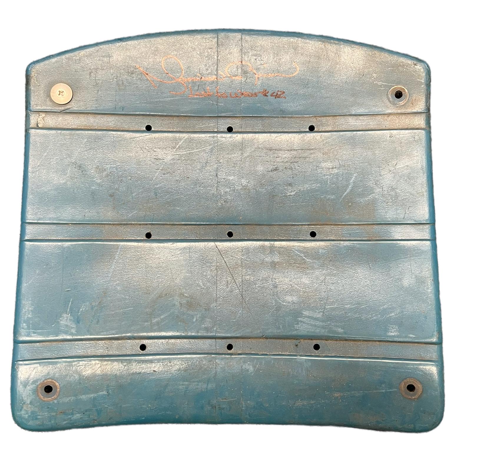 Mariano Rivera Signed Yankee Stadium Blue Seat Back Inscribed "Last to Wear #42" (Steiner & MLB) at PristineAuction.com Mariano Rivera Signed Yankee Stadium Blue Seat Back Inscribed "Last to Wear #42" (Steiner & MLB) at PristineAuction.com