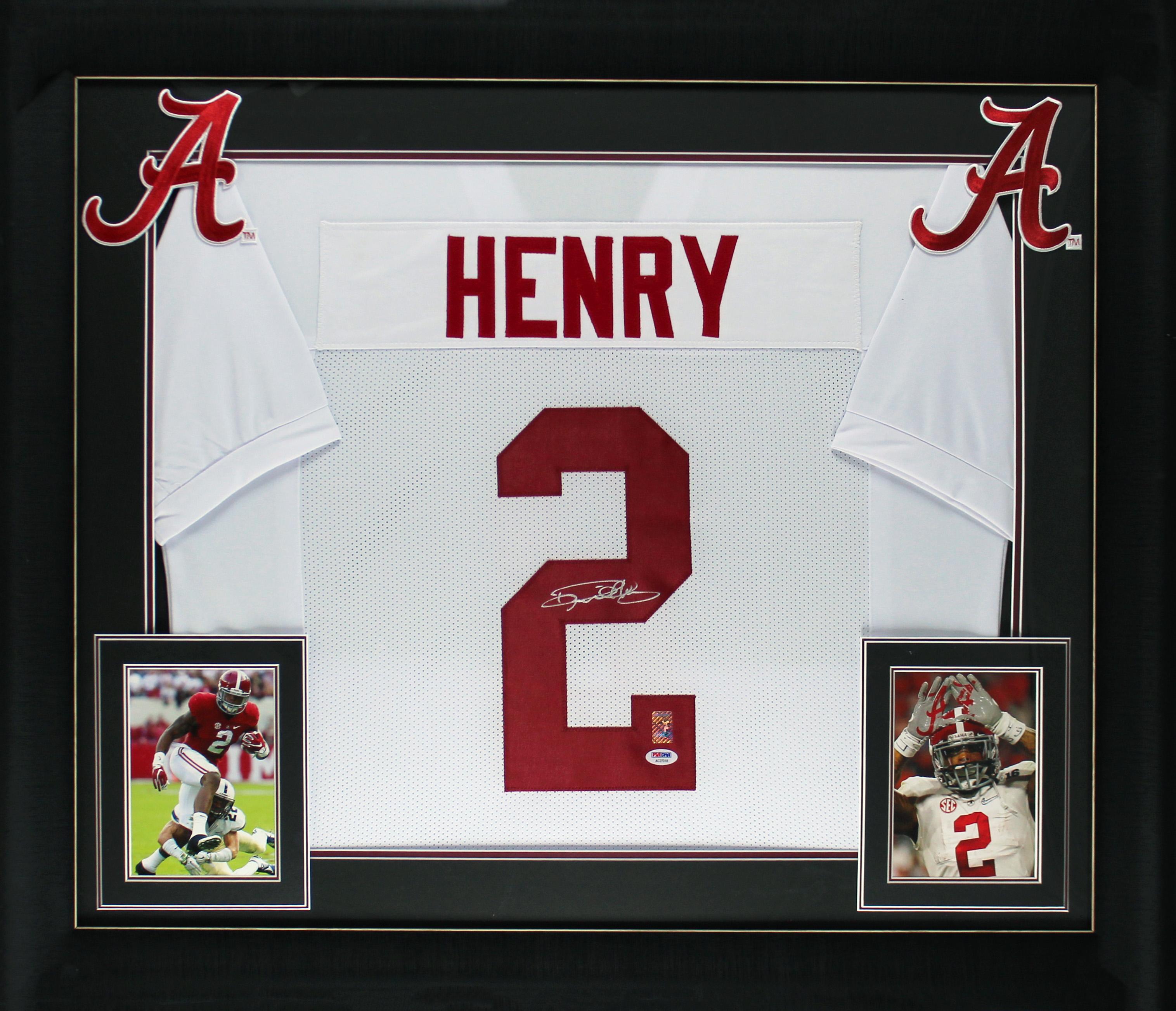 Derrick Henry Signed Custom Framed Jersey Display (PSA & Henry) at PristineAuction.com Derrick Henry Signed Custom Framed Jersey Display (PSA & Henry) at PristineAuction.com