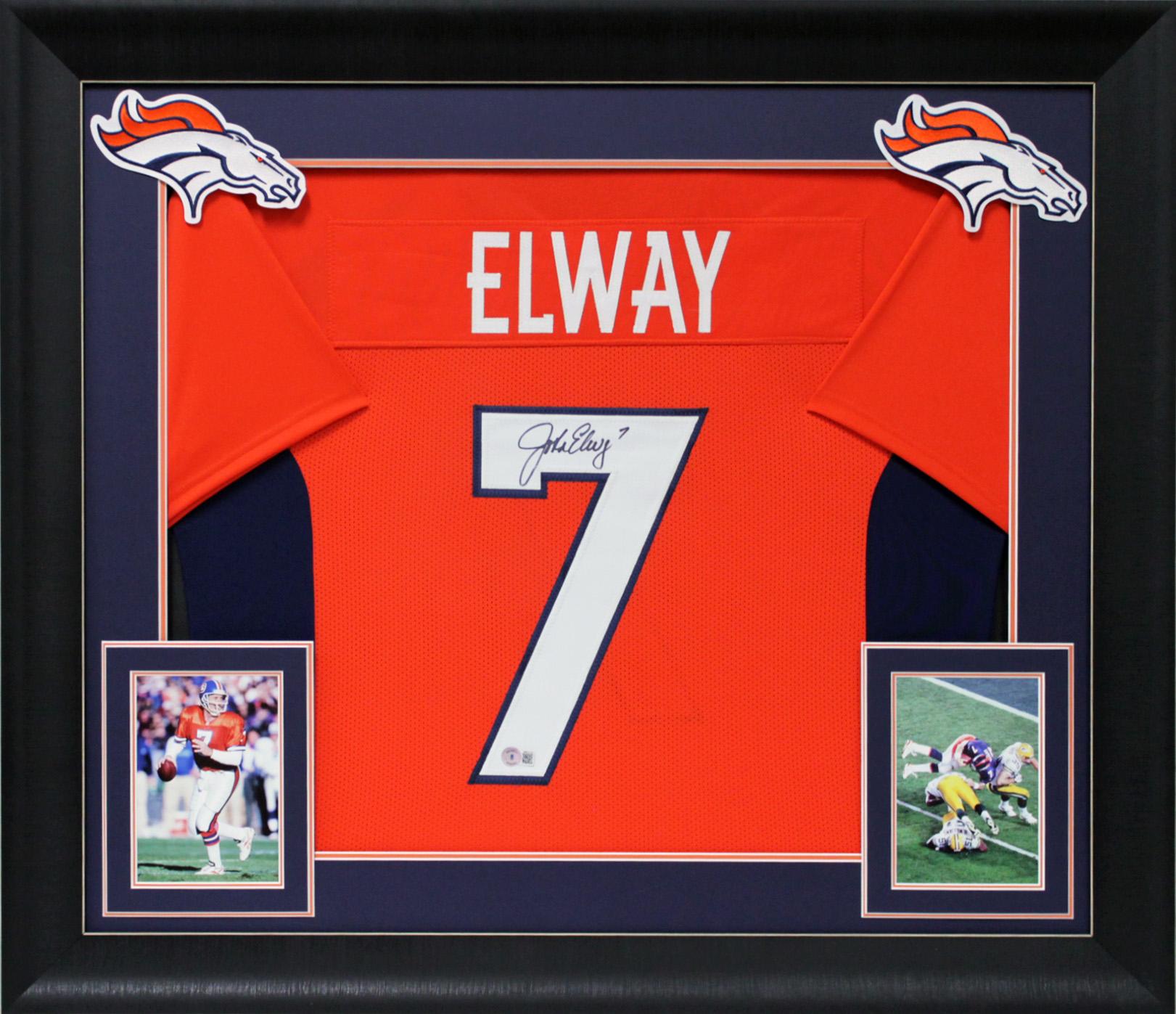 John Elway Signed Custom Framed Jersey Display (Beckett) at PristineAuction.com John Elway Signed Custom Framed Jersey Display (Beckett) at PristineAuction.com