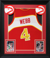 Spud Webb Signed Custom Framed Jersey Display Inscribed "Slam Dunk Champ 86"  (Beckett) at PristineAuction.com