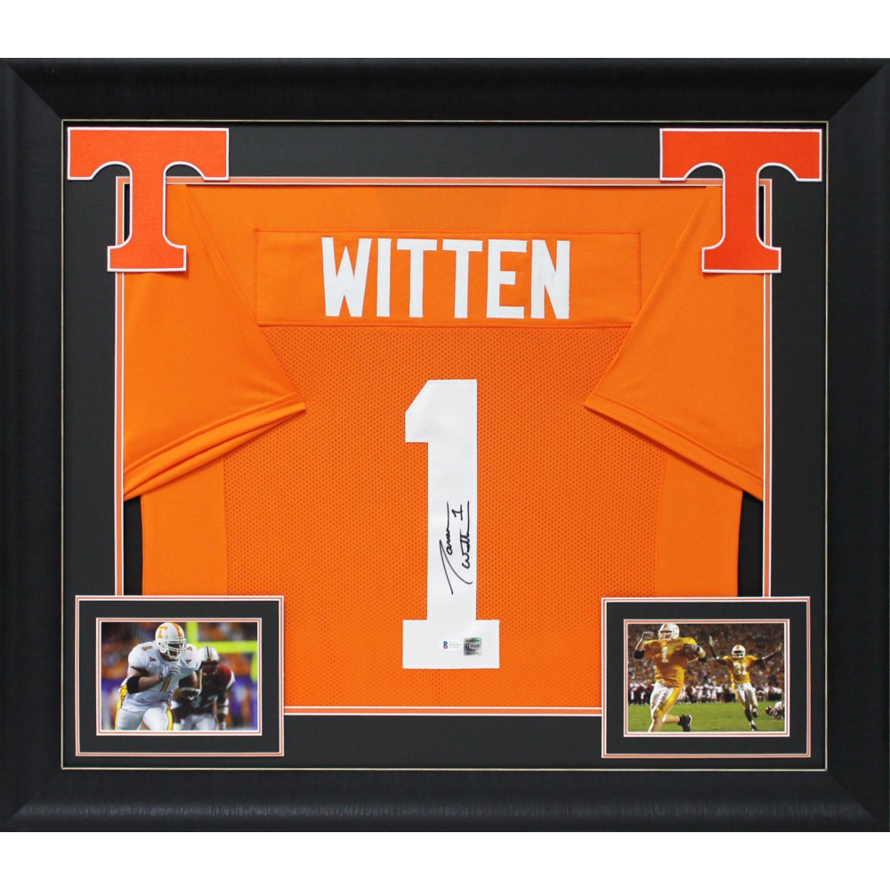 Jason Witten Signed Custom Framed Jersey Display (Beckett) Pristine
