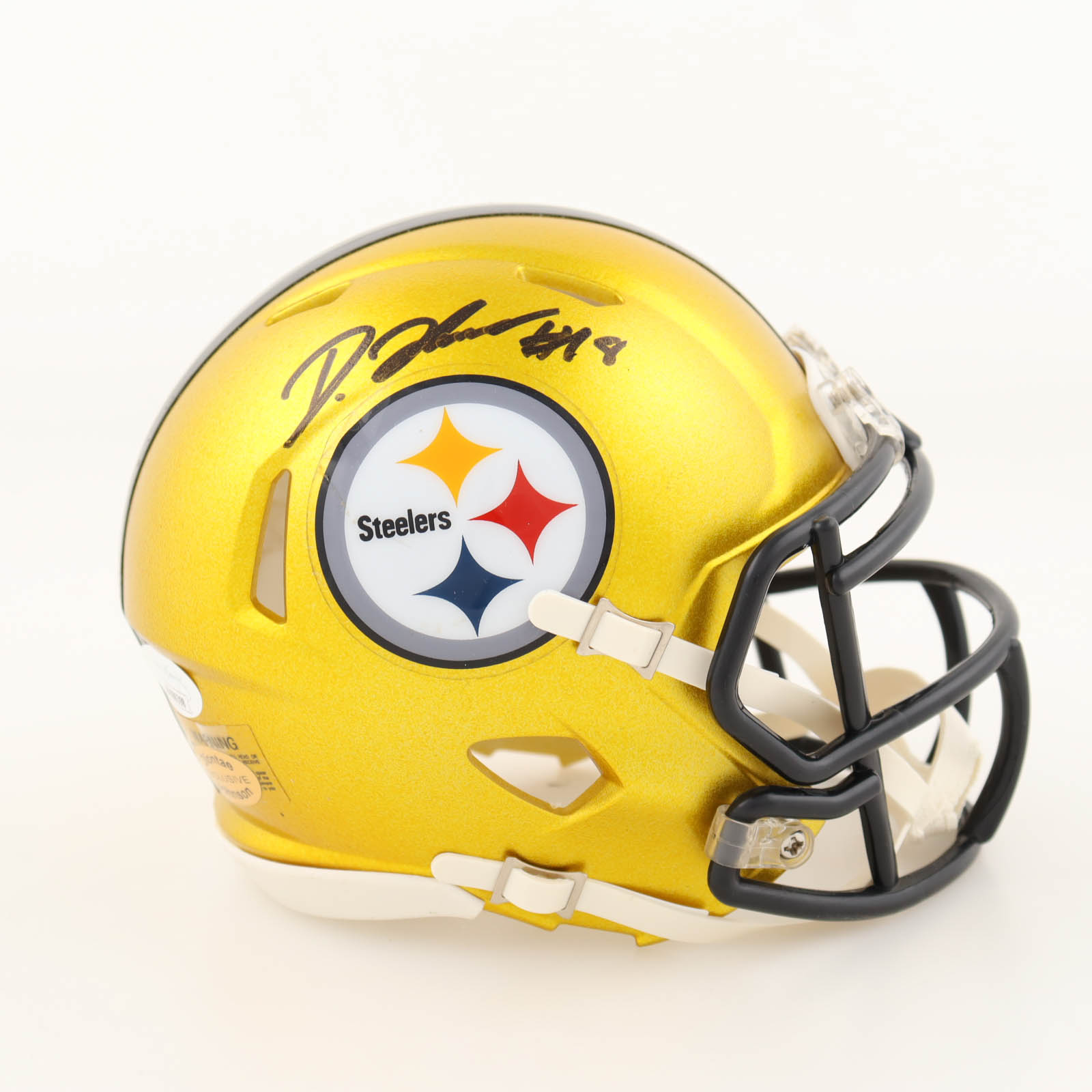 Diontae Johnson Signed Steelers Flash Alternate Speed Mini Helmet (JSA) at PristineAuction.com Diontae Johnson Signed Steelers Flash Alternate Speed Mini Helmet (JSA) at PristineAuction.com