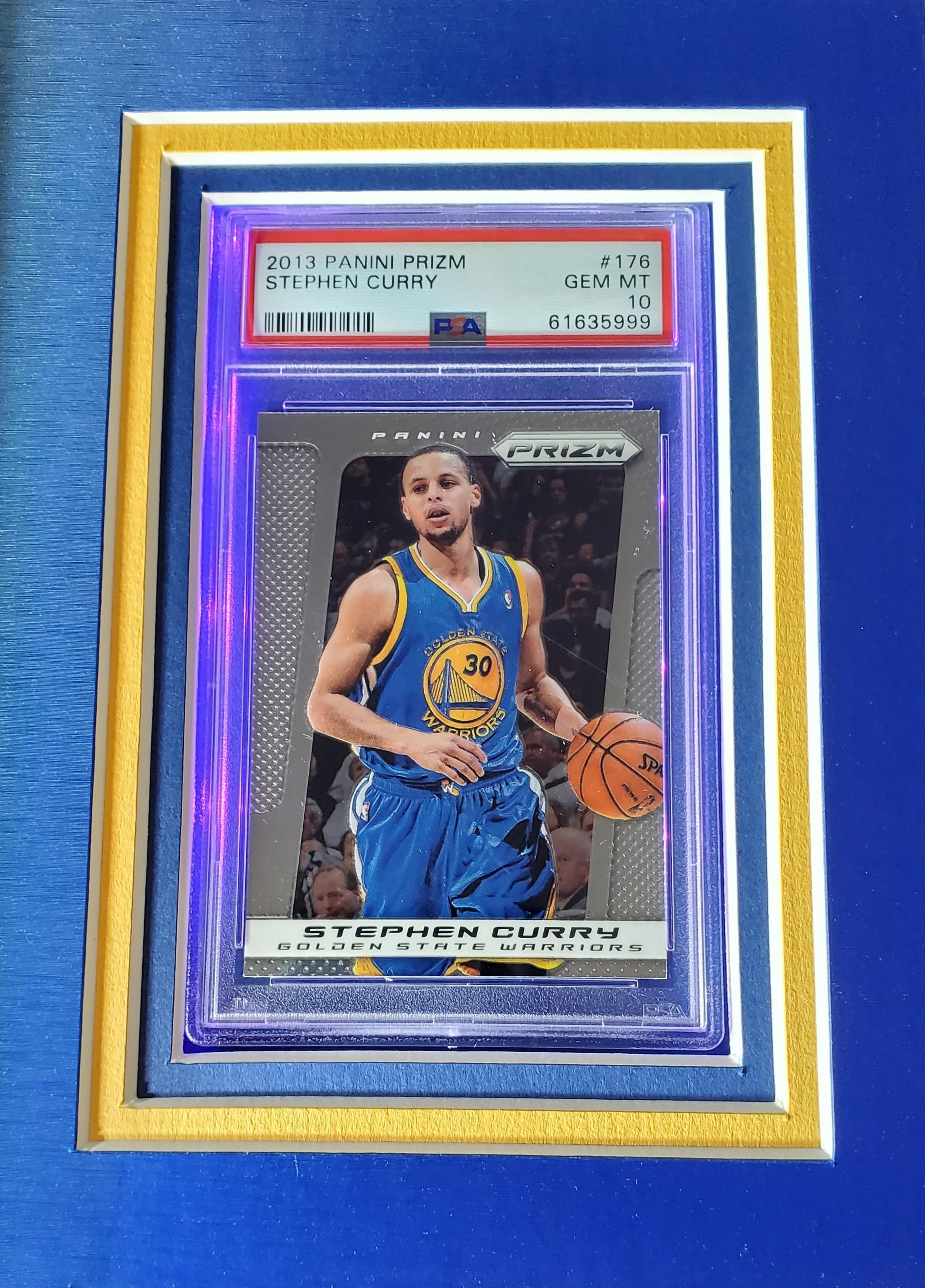 Steph Curry Signed Custom Framed LED Backlit Jersey Display Inscribed "B2B MVP" with 2013-14 Panini Prizm #176 (PSA 10) & 2017-18 Panini Prizm Fundamentals Prizms Fast Break #16 (PSA 10) (Beckett) at PristineAuction.com Steph Curry Signed Custom Framed LED Backlit Jersey Display Inscribed "B2B MVP" with 2013-14 Panini Prizm #176 (PSA 10) & 2017-18 Panini Prizm Fundamentals Prizms Fast Break #16 (PSA 10) (Beckett) at PristineAuction.com