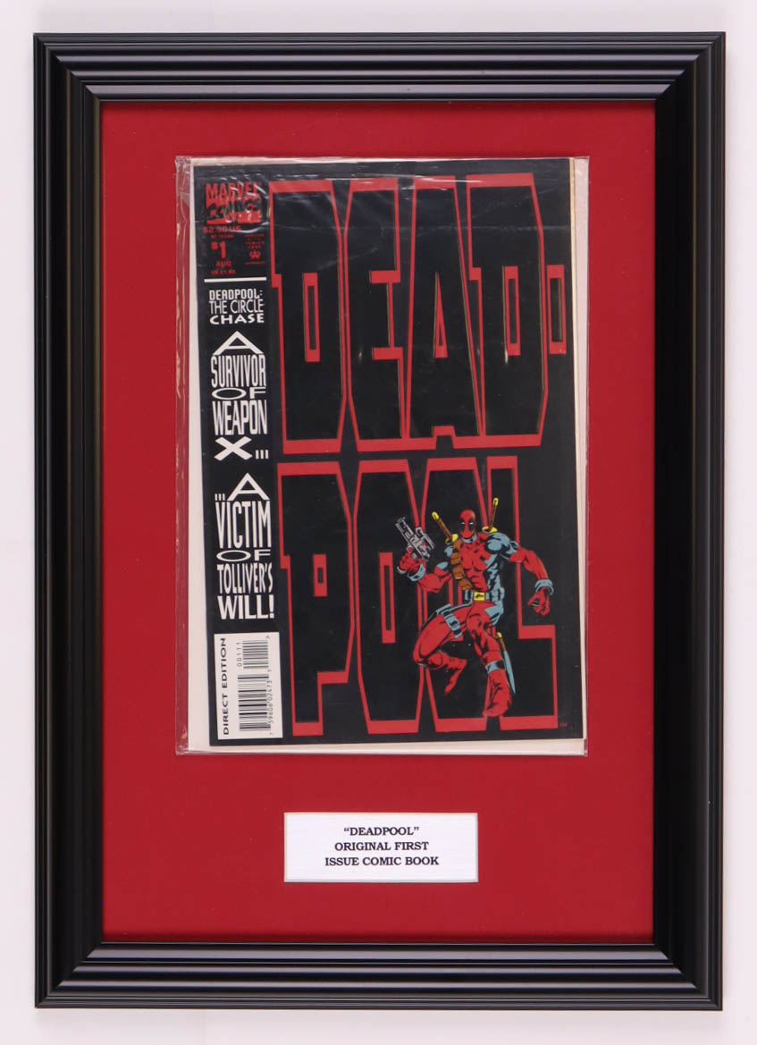 Vintage 1993 "Deadpool" Issue #1 Marvel Custom Framed First Issue Comic Book Display at PristineAuction.com Vintage 1993 "Deadpool" Issue #1 Marvel Custom Framed First Issue Comic Book Display at PristineAuction.com
