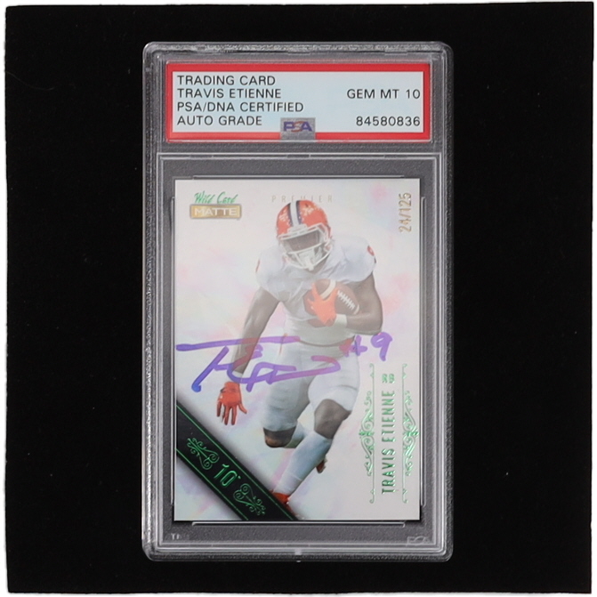 Travis Etienne Signed Trading Card (PSA) at PristineAuction.com Travis Etienne Signed Trading Card (PSA) at PristineAuction.com