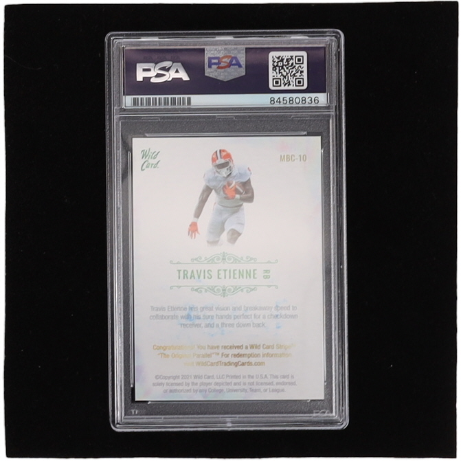 Travis Etienne Signed Trading Card (PSA) at PristineAuction.com Travis Etienne Signed Trading Card (PSA) at PristineAuction.com