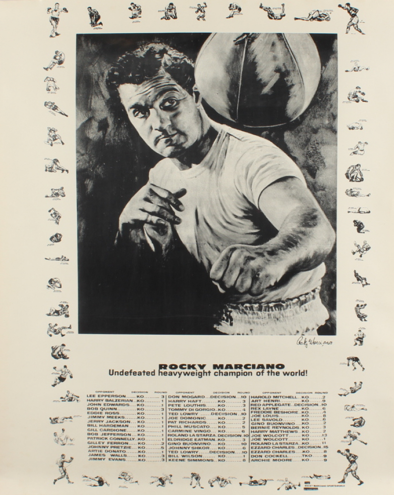 Rocky Marciano "Undefeated Heavyweight Champion of the World!" 23x28 Poster at PristineAuction.com Rocky Marciano "Undefeated Heavyweight Champion of the World!" 23x28 Poster at PristineAuction.com