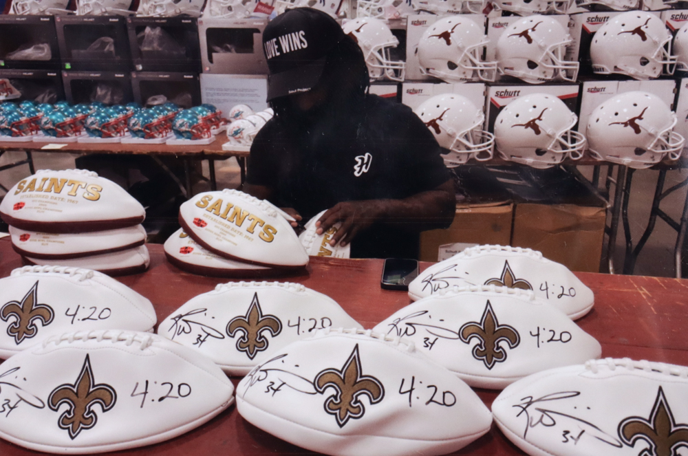 Ricky Williams Signed Saints Logo Football Inscribed "4:20" (Radtke) at PristineAuction.com Ricky Williams Signed Saints Logo Football Inscribed "4:20" (Radtke) at PristineAuction.com