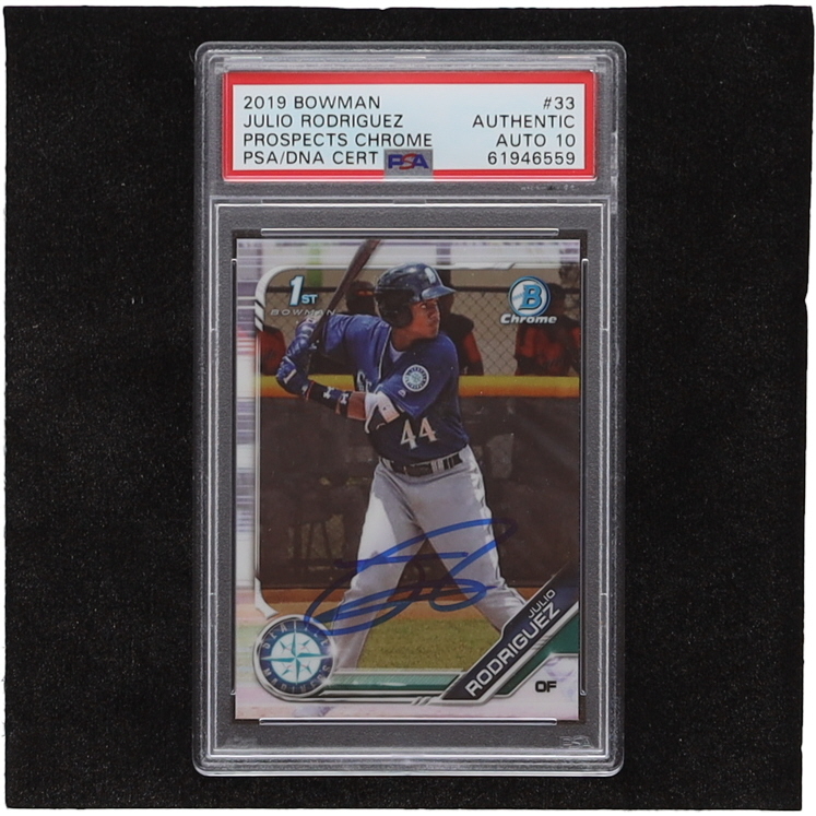 Julio Rodriguez Signed 2019 Bowman Chrome Prospects #BCP33 RC (PSA