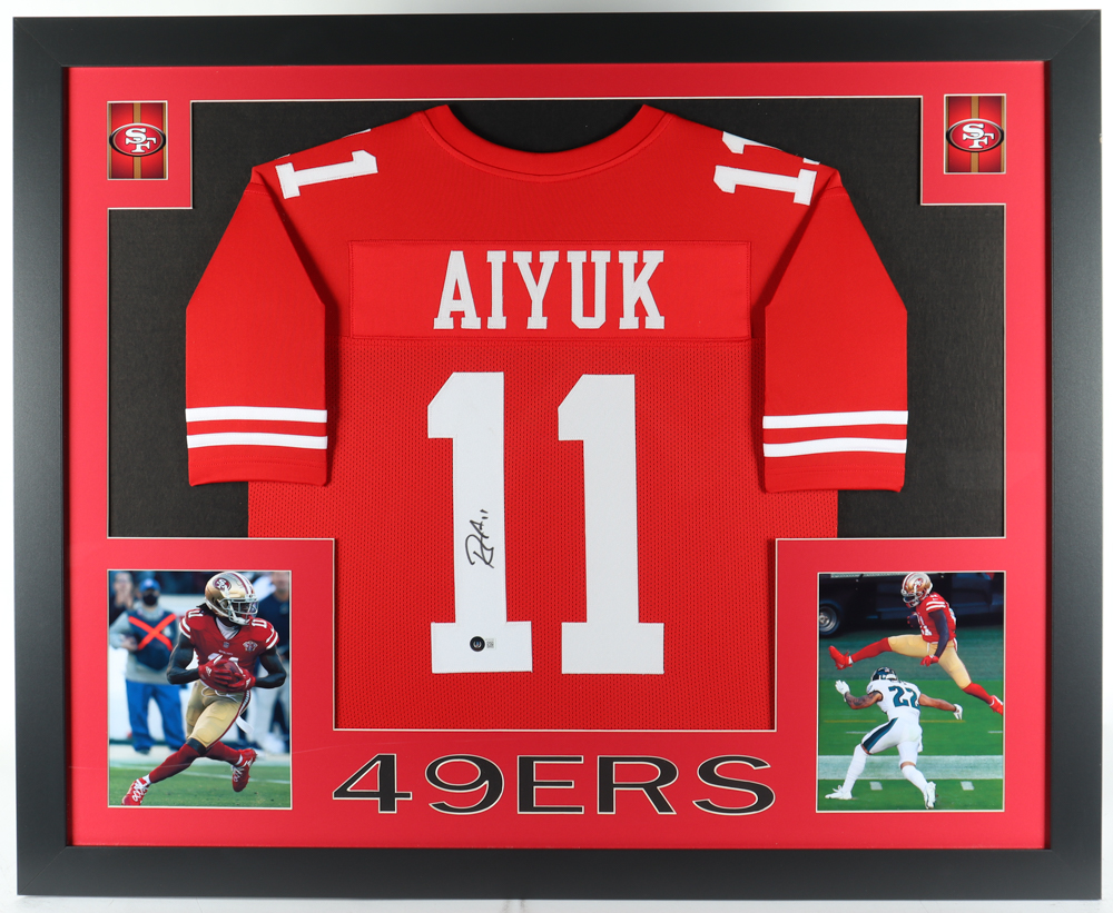 Brandon Aiyuk Signed Custom Framed Jersey Display (Beckett) at PristineAuction.com Brandon Aiyuk Signed Custom Framed Jersey Display (Beckett) at PristineAuction.com