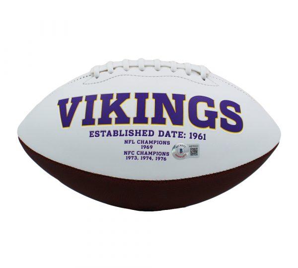 "Purple People Eaters" Vikings Logo Football Signed by (4) with Gary Larsen, Carl Eller, Jim Marshall & Alan Page (Beckett) at PristineAuction.com "Purple People Eaters" Vikings Logo Football Signed by (4) with Gary Larsen, Carl Eller, Jim Marshall & Alan Page (Beckett) at PristineAuction.com