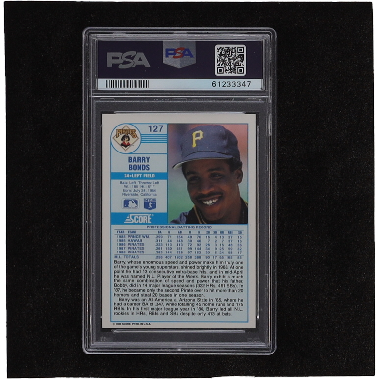 Barry Bonds 1989 Score #127 (PSA 6) at PristineAuction.com Barry Bonds 1989 Score #127 (PSA 6) at PristineAuction.com