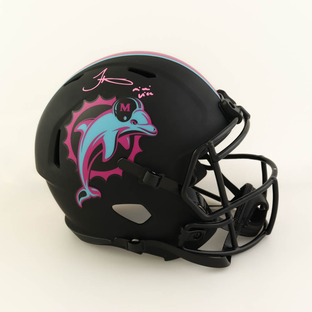 Tyreek Hill Signed Dolphins Full-Size Eclipse Alternate Speed Helmet Inscribed "Miami Vice" (Beckett) at PristineAuction.com Tyreek Hill Signed Dolphins Full-Size Eclipse Alternate Speed Helmet Inscribed "Miami Vice" (Beckett) at PristineAuction.com