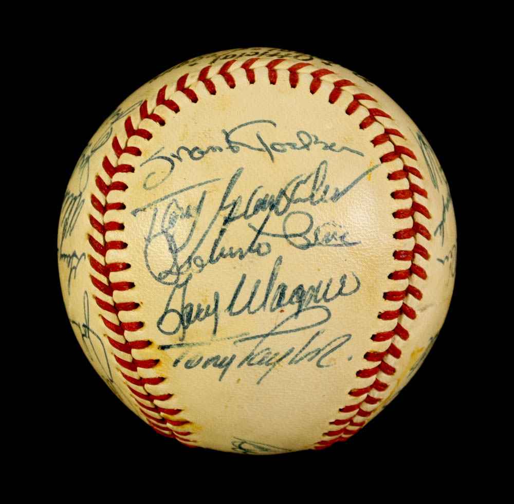 1968 Phillies ONL Baseball Singed By (20) with Dick Allen, Rick Wise, Mike Ryan, Bob Skinner with Display Case (PSA) at PristineAuction.com 1968 Phillies ONL Baseball Singed By (20) with Dick Allen, Rick Wise, Mike Ryan, Bob Skinner with Display Case (PSA) at PristineAuction.com