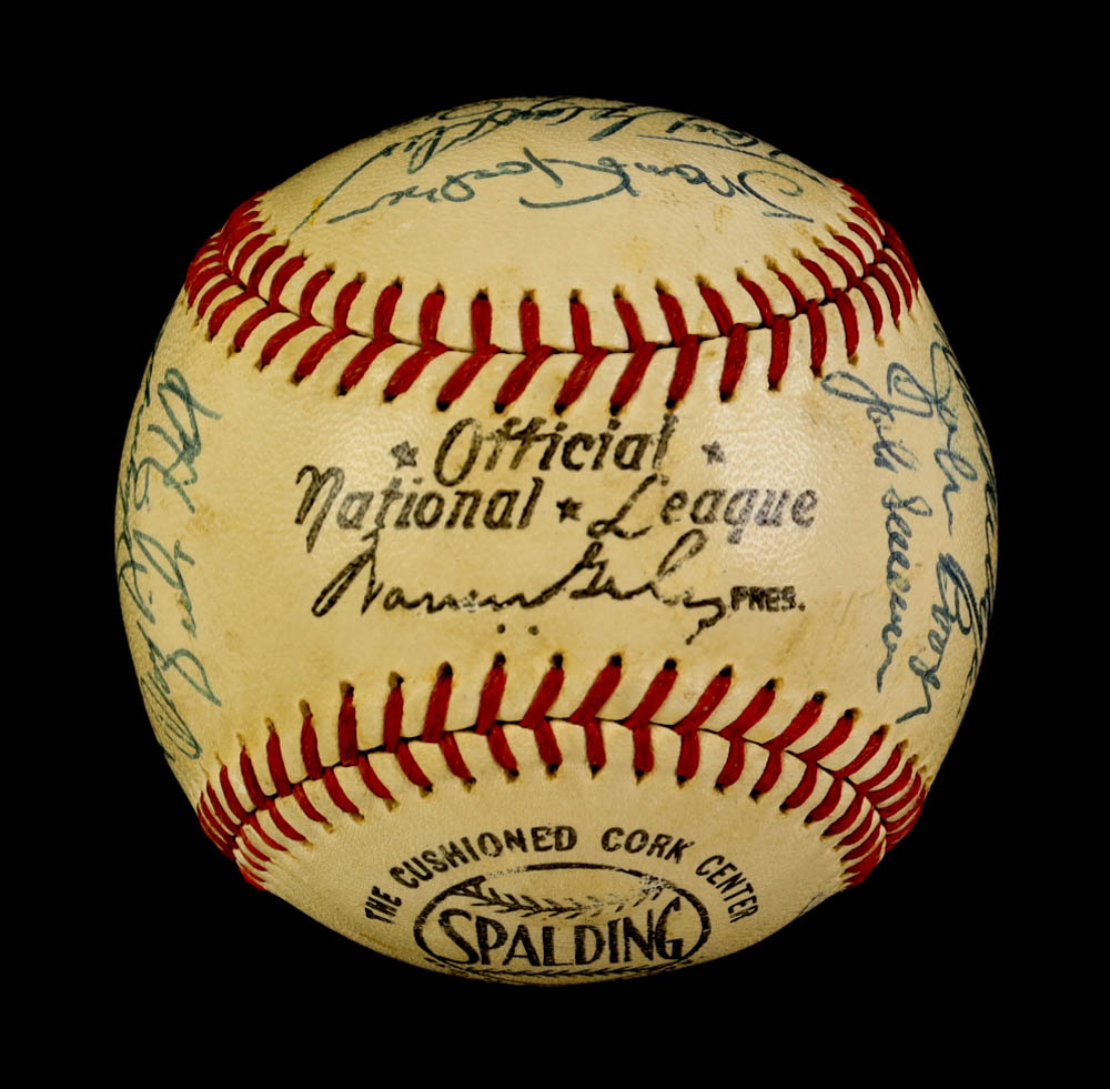 1968 Phillies ONL Baseball Singed By (20) with Dick Allen, Rick Wise, Mike Ryan, Bob Skinner with Display Case (PSA) at PristineAuction.com 1968 Phillies ONL Baseball Singed By (20) with Dick Allen, Rick Wise, Mike Ryan, Bob Skinner with Display Case (PSA) at PristineAuction.com