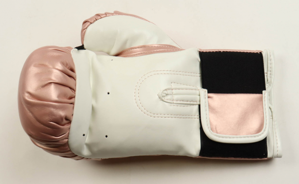 Mike Tyson Signed Everlast Rose Gold Boxing Glove with Photo Display