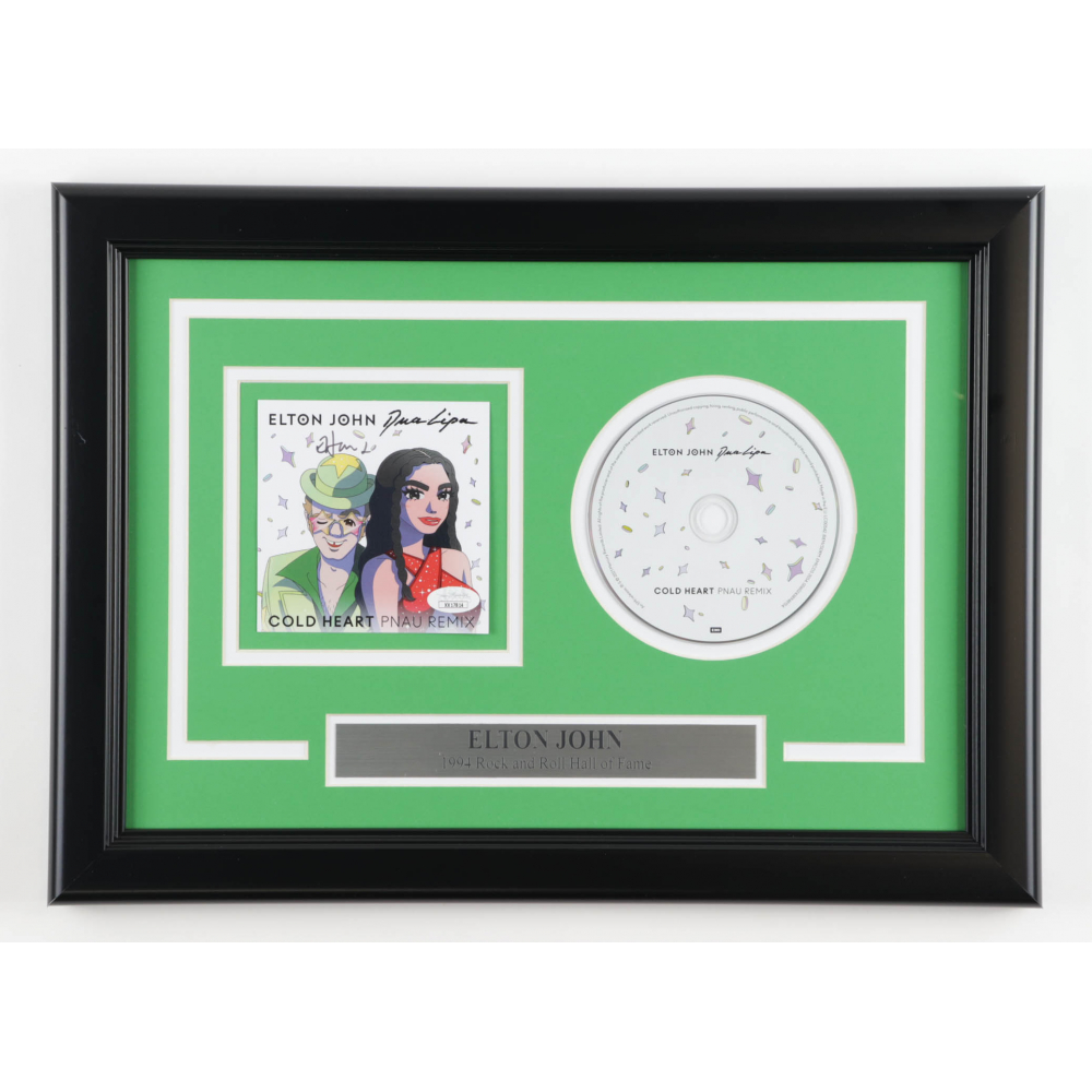 Elton John Signed "Cold Heart PNAU Remix" Custom Framed CD Disc Cover Display (JSA) Pristine