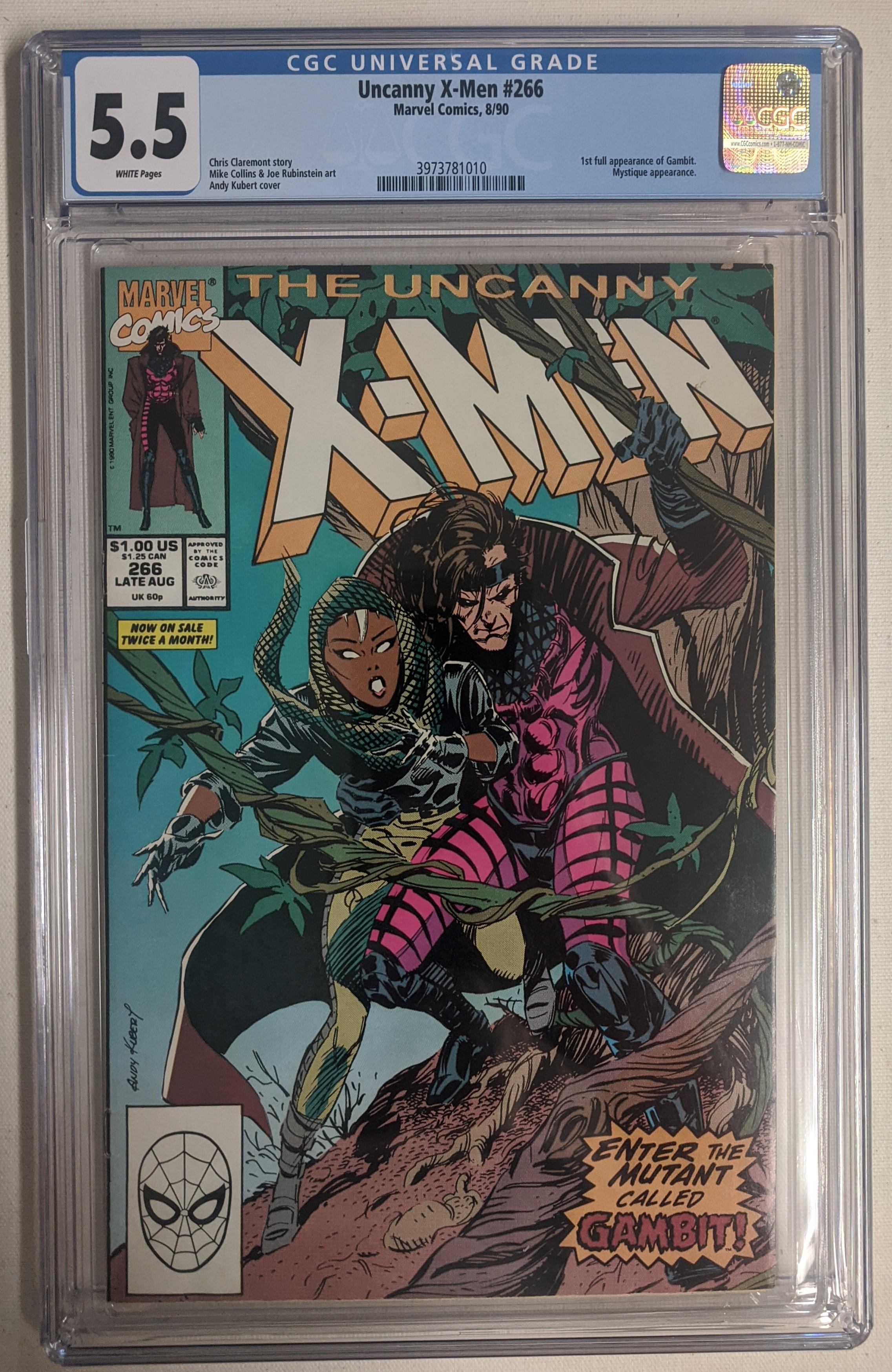 1990 "The Uncanny X-Men" Issue #266B Marvel Comic Book (CGC 5.5) at PristineAuction.com 1990 "The Uncanny X-Men" Issue #266B Marvel Comic Book (CGC 5.5) at PristineAuction.com