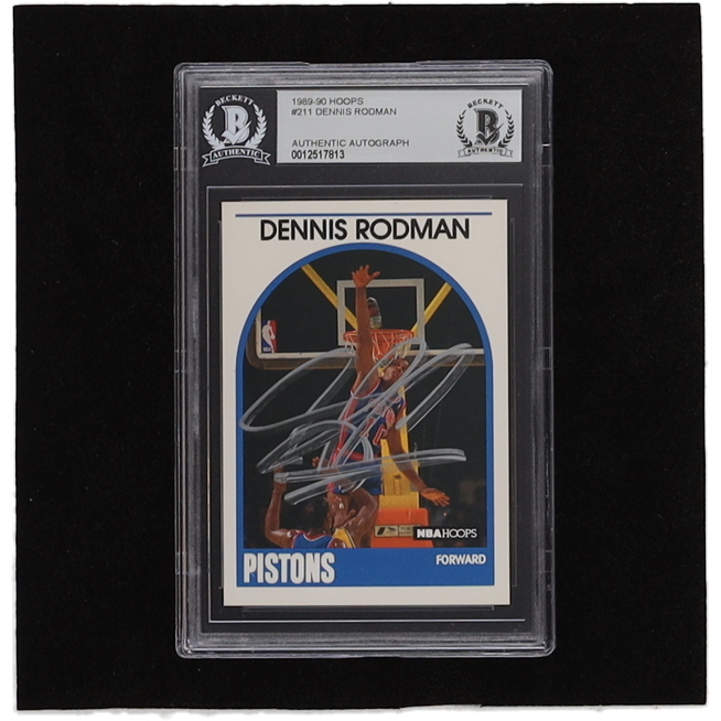 Dennis Rodman Signed 1989-90 Hoops #211 (BGS) at PristineAuction.com Dennis Rodman Signed 1989-90 Hoops #211 (BGS) at PristineAuction.com
